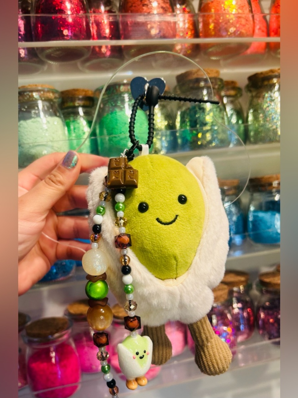 Jelly cat dangle keychain